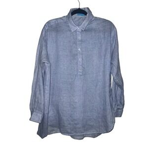 J. McLaughlin Fallon Loose Fit Linen Sz L | Preppy Style Essential